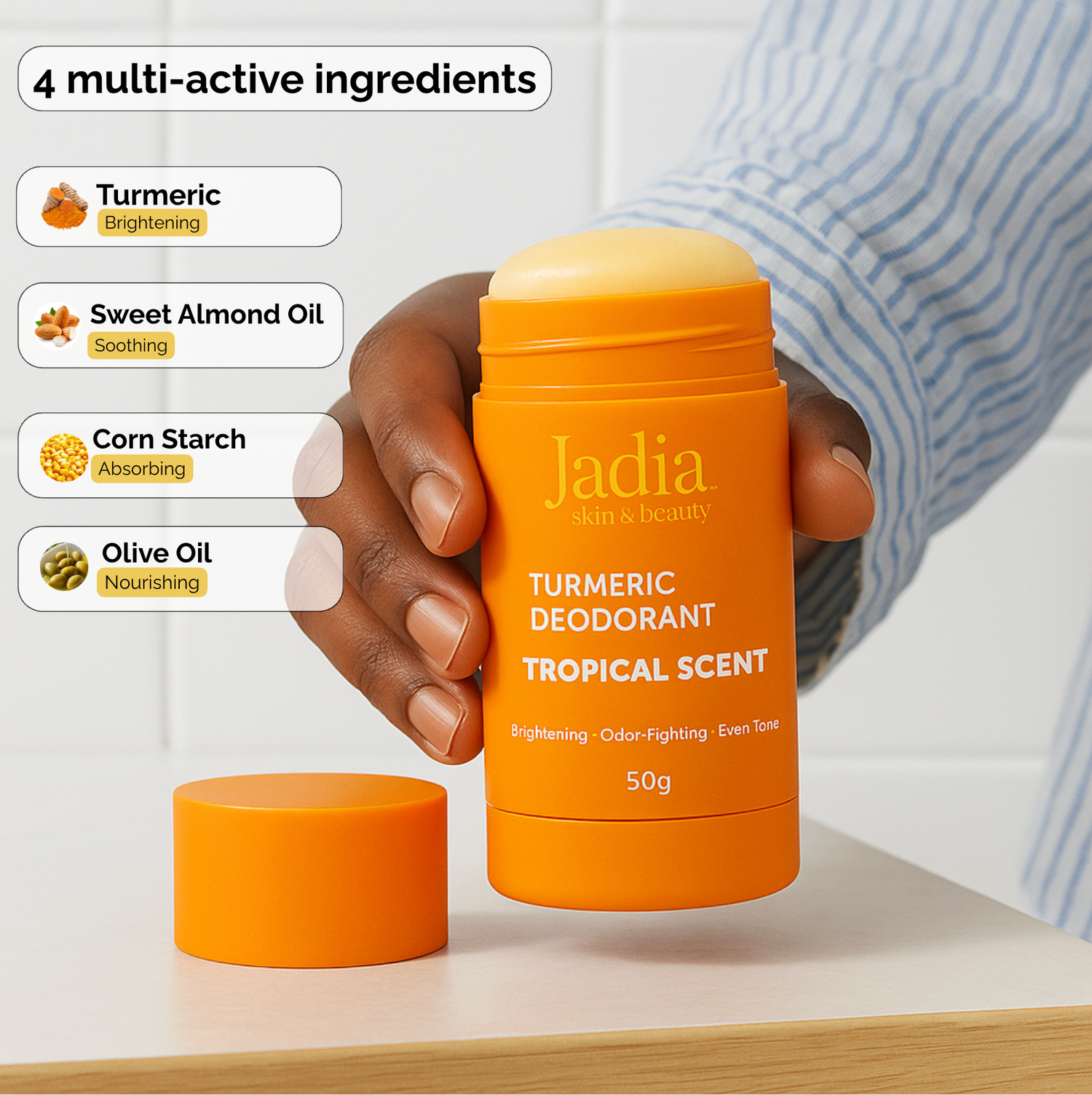 Turmeric Brightening Underarm Deodorant – Tropical Scent