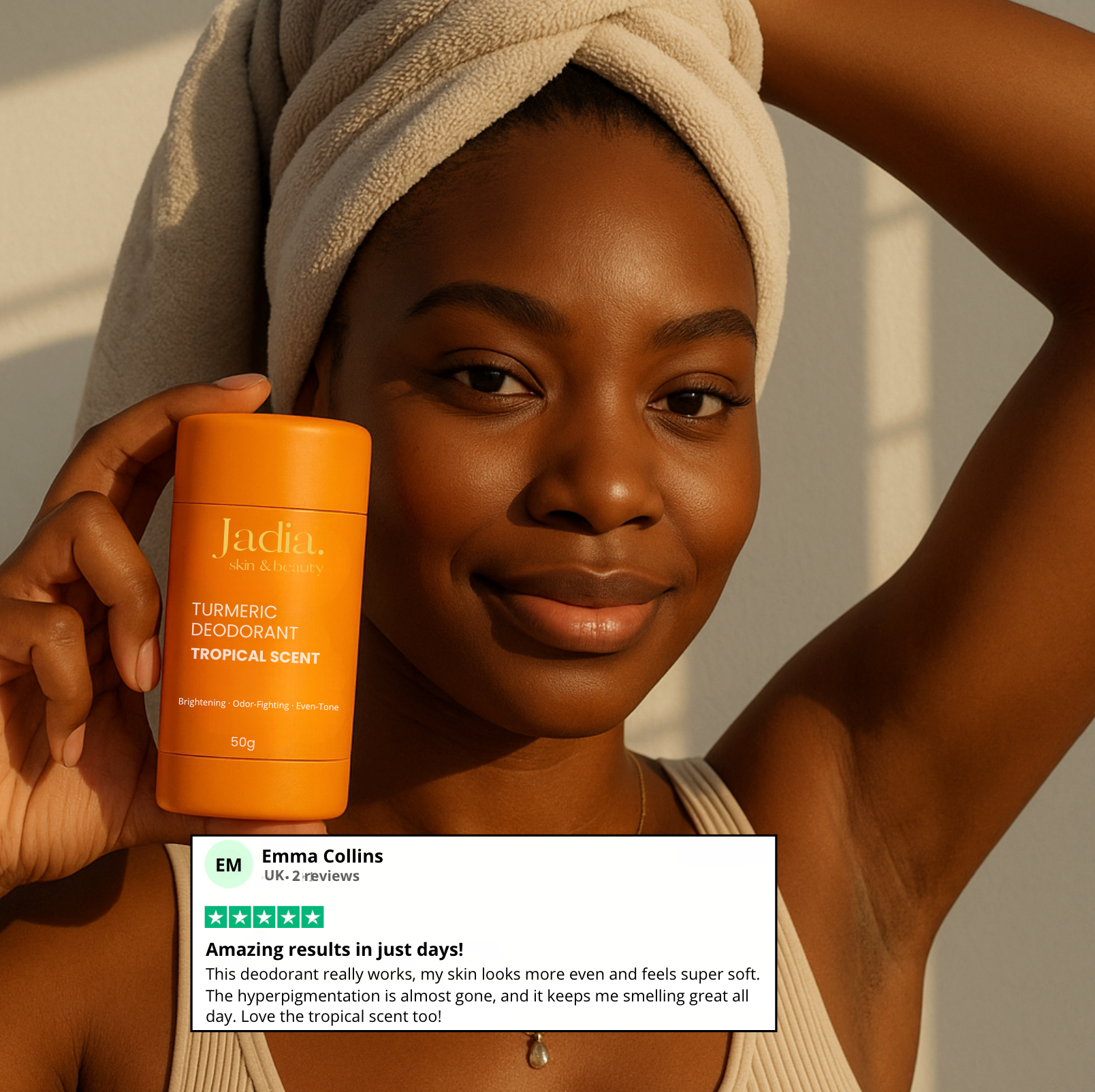 Turmeric Brightening Underarm Deodorant – Tropical Scent