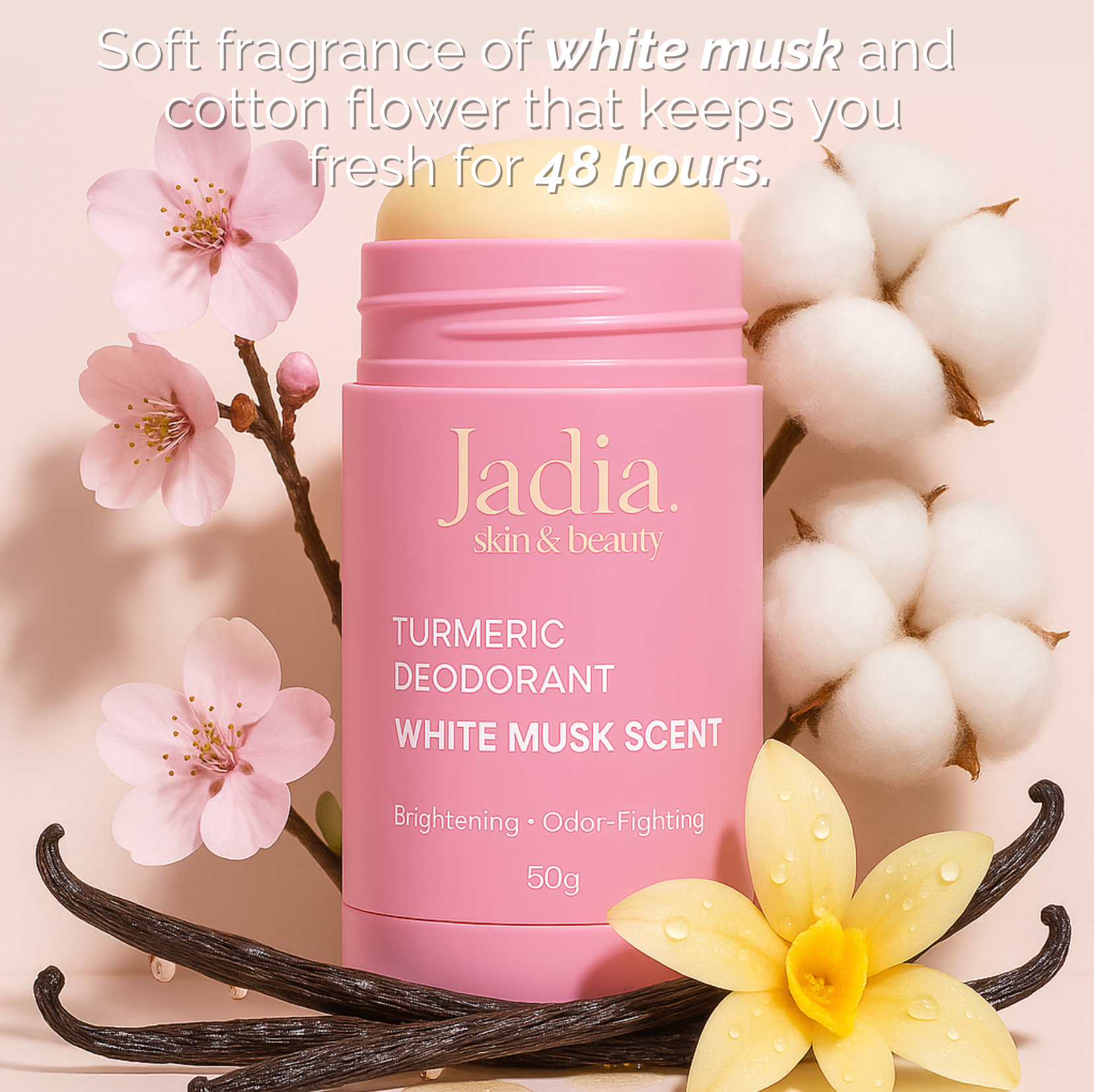 Turmeric Brightening Underarm Deodorant – White Musk Scent