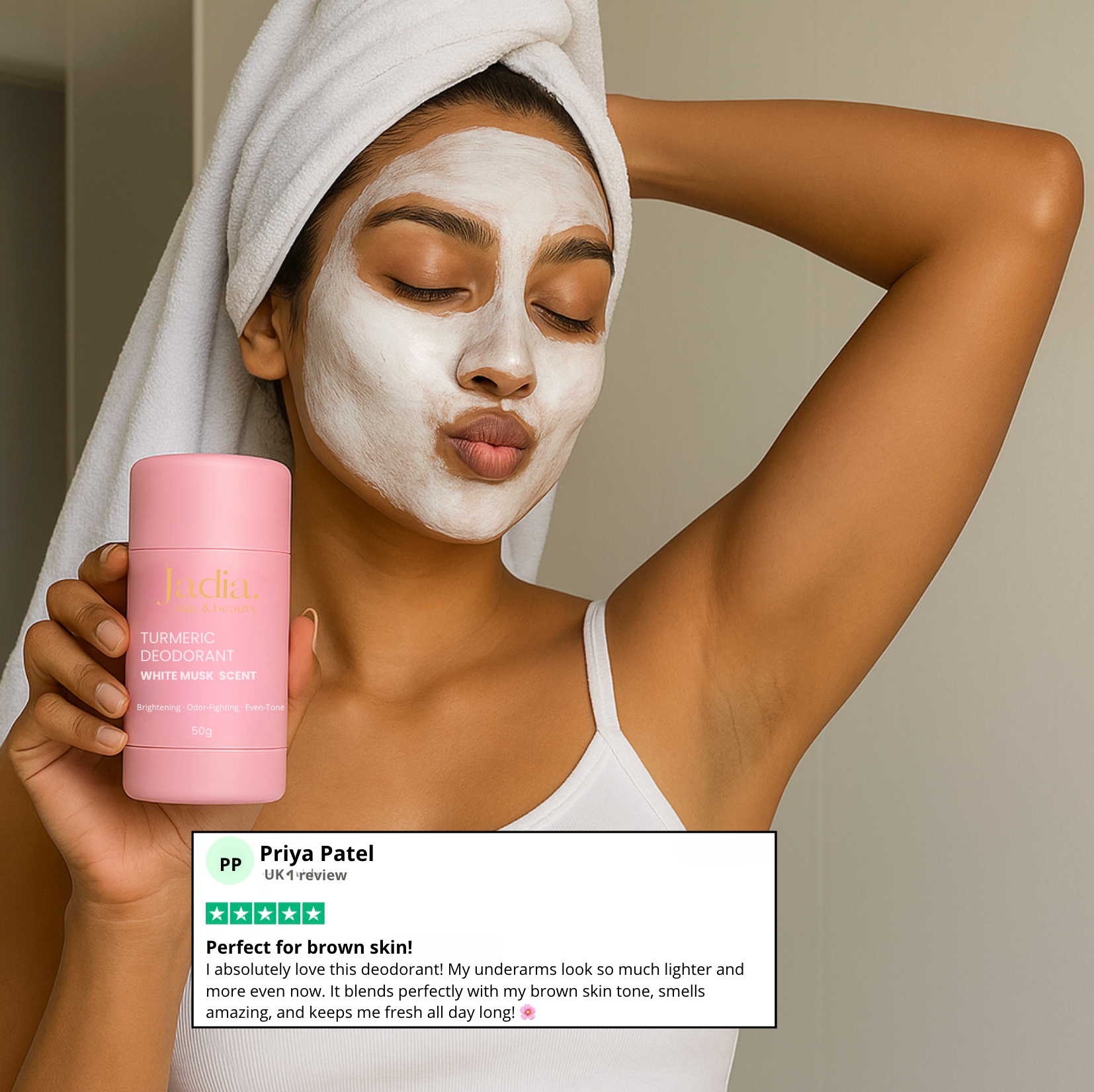 Turmeric Brightening Underarm Deodorant – White Musk Scent